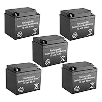 DURA12-26NB Replacement 12V 26Ah SLA Batteries Brand Equivalent (Rechargeable) - Qty of 5