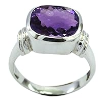 Choose Your Color Natural Gemstones Silver Rings for Men & Women Chakra Healing Jewelry Gift Cusion Shape