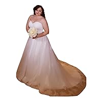 Sweetheart Neckline Bridal Ball Gowns Train Lace up Corset Wedding Dresses for Bride 2022 Plus Size