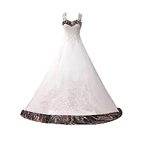 Stiching Pink Camo and Lace Applique Wedding Dress for Bride 2024 with Straps