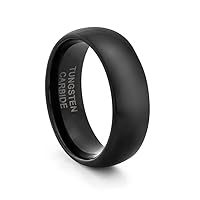 Roberto Ferrini Design 4MM Tungsten Carbide Ladies/Mens/Unisex Classic Styled Polished Black Comfort Fit Wedding Band Ring (Available Sizes 4-11 Including Half Sizes)