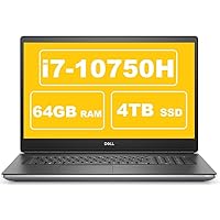 2021 DELL Precision 7000 7750 17.3 FHD 1080p Mobile Workstation Business Laptop (Intel 6-Core i7-10750H, 64GB DDR4, 4TB SSD) Wi-Fi 6, Thunderbolt 3, RJ-45, Windows 10 Pro (Renewed)