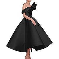 A-Line Prom Dresses Elegant Dress Valentine's Day Wedding Guest Ankle Length Off Shoulder Satin with Sleek 2024