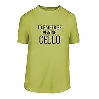 I'd Rather Be Playing Cello - A Nice Men's Short Sleeve T-Shirt Shirt, Yellow, Large