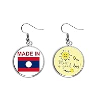 Made In Laos Country Love Ear Drop Sun Flower Earring Jewelry Fashion