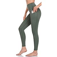 Women's Naked-Feeling High Waisted Leggings, Buttery-Soft Tummy Control Yoga Pants with Pockets for Workouts - 7/8