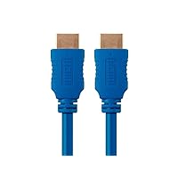 Monoprice 4K High Speed HDMI Cable - HDMI 2.0, 4K@60Hz, HDR, HDR10, Dolby Vision, 18Gbps, YUV 4:4:4, 28AWG, With Ferrite Cores, 1.5 Feet, Blue