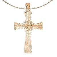 Cross Necklace | 14K Rose Gold Cross Pendant with 18