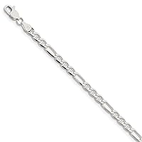 925 Sterling Silver Figaro Nautical Ship Mariner Anchor Chain Bracelet Jewelry for Women in Silver Choice of Lengths 8 9 7 and Variety of mm Options