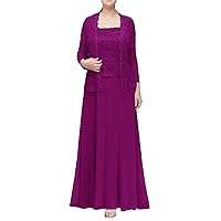Beauty Three Piece Evening Mother of The Bride Dresses A Line Chiffon Mother Dresses for Weddings with Coat