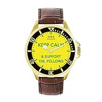 Football Fans Keep Calm and Support The Yellows Mens Watch