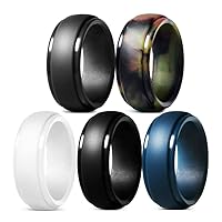 Cosowe Silicone Wedding Rings for Men, Mens Rubber Silicone Wedding Bands - 5 Pack / 2 Pack