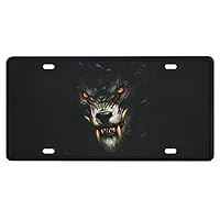 Angry Werewolf Face in Darkness License Plate for Car Personalized License Plate Cover Number Plate Tags
