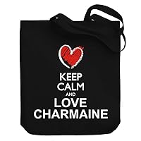 Keep calm and love Charmaine chalk style Canvas Tote Bag 10.5