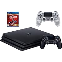 Sony PlayStation 4 Pro 1TB Console Bundle W / Marvel's Spider-Man: Game of The Year Edition and DualShock 4 Wireless Controller -Crystal | Blu-ray Disc Player | Wi-Fi | AMD Processor | HDMI Cable (Renewed)