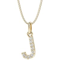 PEORA Letter A to Z Lab Grown Diamond Initial Pendant Necklace in Sterling Silver, F-G Color, VS Clarity, with 18 inch Chain