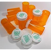 Plastic Prescription Amber Vials/Bottles 50 Pack w/Caps Larger 16 Dram Size-Pharmaceutical Grade-The Ones We Sell to Pharmacies, Hospitals, Physicians, Labs