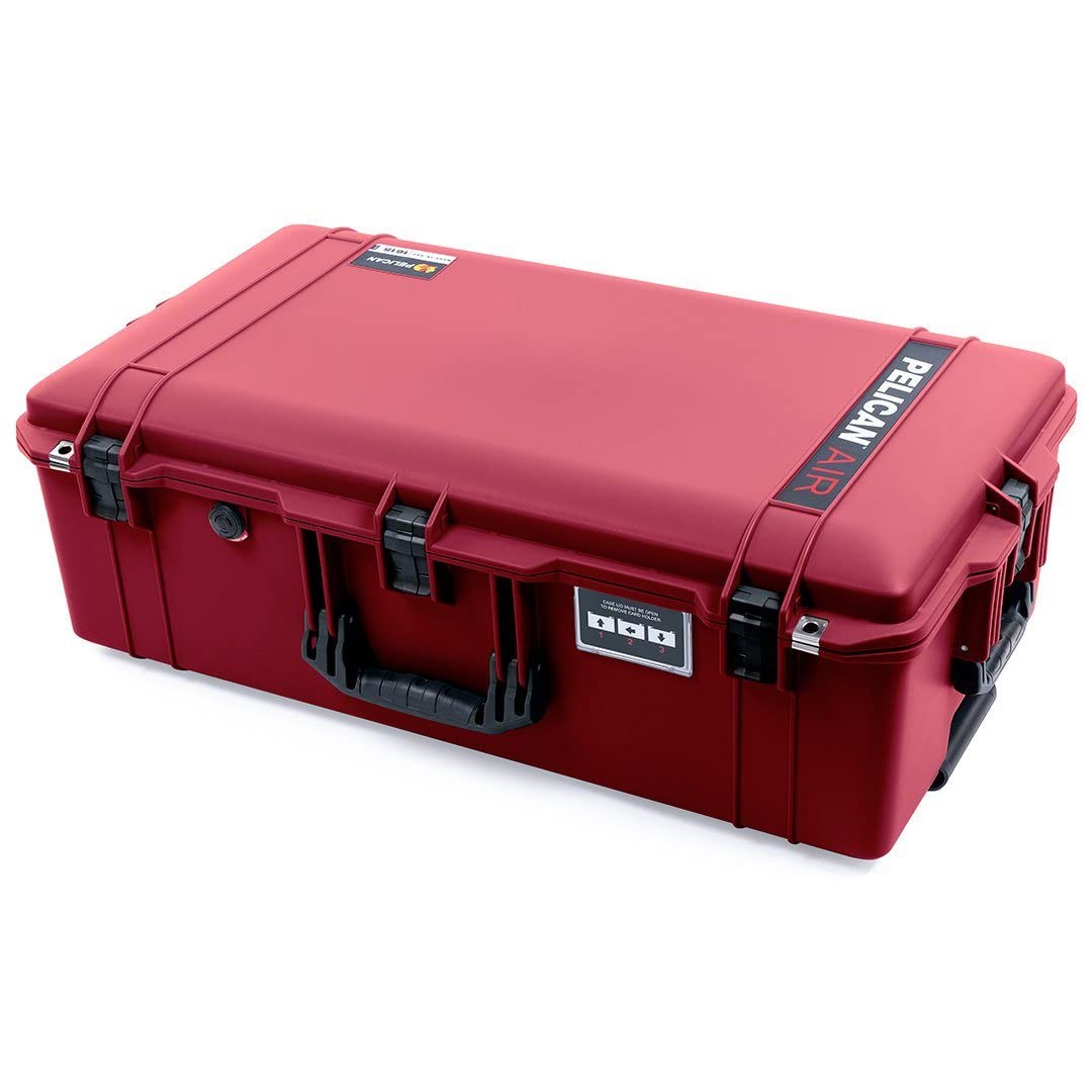 Pelican Color Case Oxblood Pelican 1615 Air case with Black Handles & latches. Comes Combo lid Pouch only.