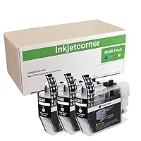 Inkjetcorner Compatible Ink Cartridges Replacement for LC401BK LC401 LC-401 for use with MFC-J1010DW MFC-J1170DW MFC-J1012DW (Black, 3-Pack)
