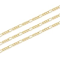 Adabele 32.8 Feet (10 Meters) Premium Tarnish Resistant Diamond Cut Jewelry Making Figaro Chain 4.5mm Gold Plated Brass BK10-C1