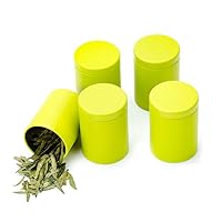 Small Tin Can Box with Airtight Lids Canister for Coffee Tea Candy Storage Loose Leaf Tea Tin Containers Storage 5 Pcs (Green, M)