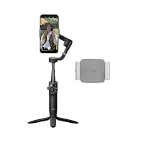 DJI Osmo Mobile 6 Fill Light Combo, 3-Axis Phone Gimbal, Built-In Extension Rod, Portable and Foldable, Android and iPhone Gimbal, Object Tracking, Slate Gray, with a Fill Light Phone Clamp