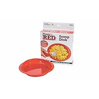 Essential Medical Supply Power of Red Adaptive Scoop Dish with Suction Cup Bottom and Rimmed Side for Easier Eating - Includes 2 Dishes