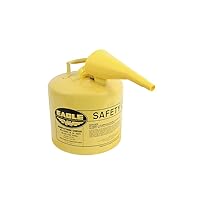 Eagle UI50FSY Yellow Galvanized Steel Type I Diesel Safety Can with Funnel, 5 gallon Capacity, 12.5