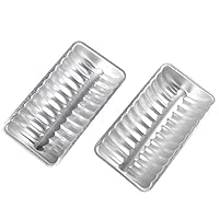 ZHUOJIA 2 Piece Almond Cake Pan Set, Silver, Anodized Aluminum, 8.26in x 4.72in x 1.78in