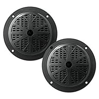 Pyle 6.5 Inch Dual Marine Speakers - 2 Way Waterproof and Weather Resistant Outdoor Audio Stereo Sound System with 120 Watt Power, Polypropylene Cone and Cloth Surround - 1 Pair - PLMR61B (Black)