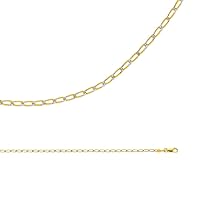 Solid 14k Yellow White Gold Necklace Curb Chain Cuban Link Pave Diamond Cut Two Tone 2.2 mm 18 inch