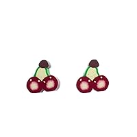 Cherries Earrings Ear Studs Earstuds Miniblings Cherry Mini Food Fruits Fruit