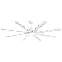84 Inch Ceiling Fans with LED Light Remote Control, 6 Reversible Blade, Industrial Ceiling Fan with Reversible DC Motor, Down Rod Mount, LED Ceiling Light Chandelier for Bedroom