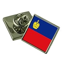 Liechtenstein Flag Lapel Pin Badge 18mm Square Select Gifts Pouch
