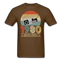 Vintage 1980 40th Birthday Classic Gamer Men's T-Shirt Plus Sizes