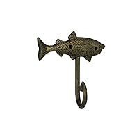 Hampton Nautical Decorative Cast Iron Fish Key Hook, 6