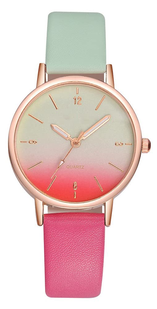 KINGNUOS Women's Watches for Ladies Female PU Band Big face Large Thin Minimalist Fashion Casual Simple Dress Quartz Analog with Young Girls Gift