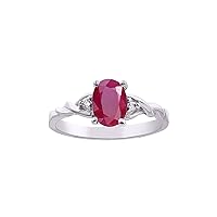 Diamond & Ruby Ring set in Sterling Silver
