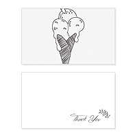 Black Outline Sesame Biscuits Ice Cream Thank You Card Birthday Paper Greeting Wedding Appreciation
