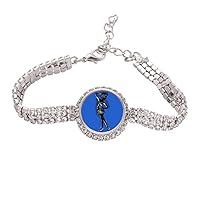 Blue Plump Beautiful Girl Tennis Chain Anklet Bracelet Diamond Jewelry