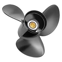 Rareelectrical New Aluminum Propeller Compatible with Johnson/Evinrude 2 Cyl 2 Stroke 14 Spline 30 1984-2005 by 2211-101-13 Diameter 10.1 Pitch 13 Blades 3 Spline Tooth 14 Right Hand Rotation
