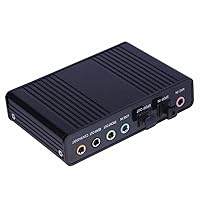 BAILAI USB 6 Channel 5.1 External Optical Audio Sound Card for Notebook PC Laptop Professional External USB Sound Card (Color : E), xintmyq-7707