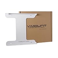 ViMount Wall Mount Metal Holder Compatible with Playstation 4 PS4 PRO Version in White Color