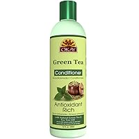 OKAY | Green Tea Nourishing Antioxidant Rich Conditioner | For All Hair Types & Textures | Revitalize - Rejuvenate - Restore | With Tea Tree Oil | Free of Paraben, Silicone, Sulfate | 12 oz , pale green