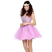 Women's Sparkly Short Homecoming Dresses Sweetheart Beaded Prom Dress Party Cocktail Gown