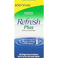 llergan Refresh Plus Lubricant Eye Drops Single-Use Vials - 100 Containers -3 Pack (300 Count Total)