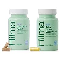 Hilma De-Bloat Bundle for Pre or Post Meal - Gas & Bloating Relief for Women (50 Vegan Capsules) with Lemon Balm & Peppermint Leaf - Digestive Enzymes for Women (30 Vegan Capsules) with Dandelion Root