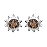 0.75 CT Star stud Earrings 925 Sterling Silver Rhodium Plated Handmade Jewelry Gift for Women
