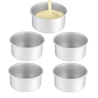 5Pack 4 Inch Cake Pan, mini cake pan, round aluminum cake pan, used for family gatherings to bake mini cake pizza, quiche