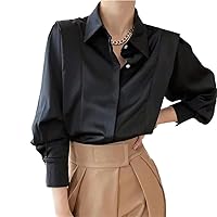 Blouses Office Lady Style Ruffle Women Shirts Single Breasted Lapel Spring Long Sleeve Top